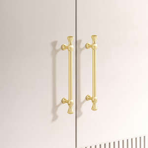 Jian Hao - Tiradores de Puerta de Gabinete de Aleación de Zinc Estilo Francés, Color Cobre Mate Dorado, un Solo Orificio, Diseño Moderno y Minimalista - Product Image 1