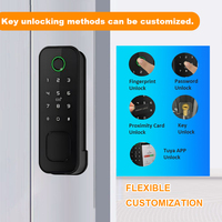 Serrure de porte intelligente numérique WiFi avec empreinte digitale, serrure de porte intelligente électrique électronique imperméable pour extérieur AIEN avec application Tuya TTLock