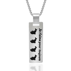 Collier pendentif dauphin en acier inoxydable, chaîne de clavicule au design animal pour hommes et femmes, bijoux cadeau SP282 - Product Image 1