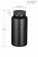 Bouteille en plastique HDPE de 500 cc en gros avec bouchon de sécurité CRC pour huiles de poisson, vitamines et capsules/comprimés