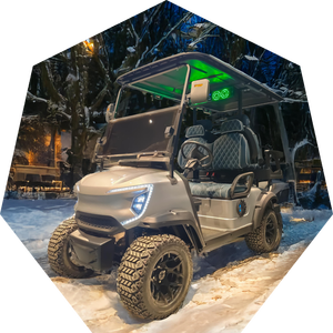 Carrito de golf eléctrico de 2 + 2 asientos de calidad de alto rendimiento con batería de litio y velocidad de 30-50 km/h - Product Image 1