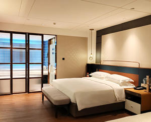 Meibao Yazhi Hotel mobili moderni set di camere da letto di lusso per resort a <span class=keywords><strong>4</strong></span> stelle Boutique Hotel fabbricati legno mobili Hotel - Product Image 2