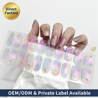 Kikilee Bandes d'ongles 3D DIY en gel, sans lampe UV, sans couche de finition requise, autocollants d'ongles en gel NON UV