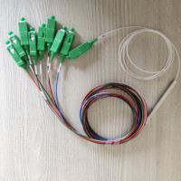 Module mini-splitter PLC 1x4 FTTH personnalisé en tube d'acier, SC/APC, 0,9 mm, monomode, gaine LSZH/PVC