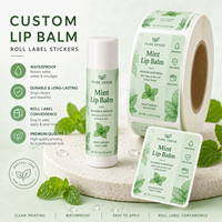 Étiquettes personnalisées pour baume à lèvres avec logo, autocollantes, imperméables, pour tubes de gloss, impression en rouleau