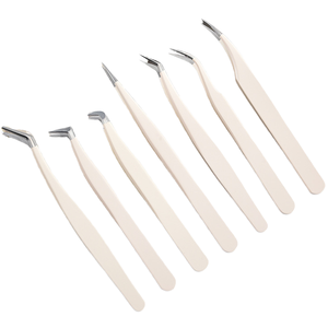 Pinzas Profesionales Premium de Acero Inoxidable para Extensión de Pestañas con Logotipo Personalizado, Puntas de Fibra, Pinzas para Pestañas de 45/75/90 Grados, Herramienta de Belleza - Product Image 4