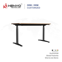 Cadre de bureau électrique contemporain en acier ergonomique réglable en hauteur, double moteur, pour table assis-debout, avec verrouillage enfant OEM, pour chambre à coucher