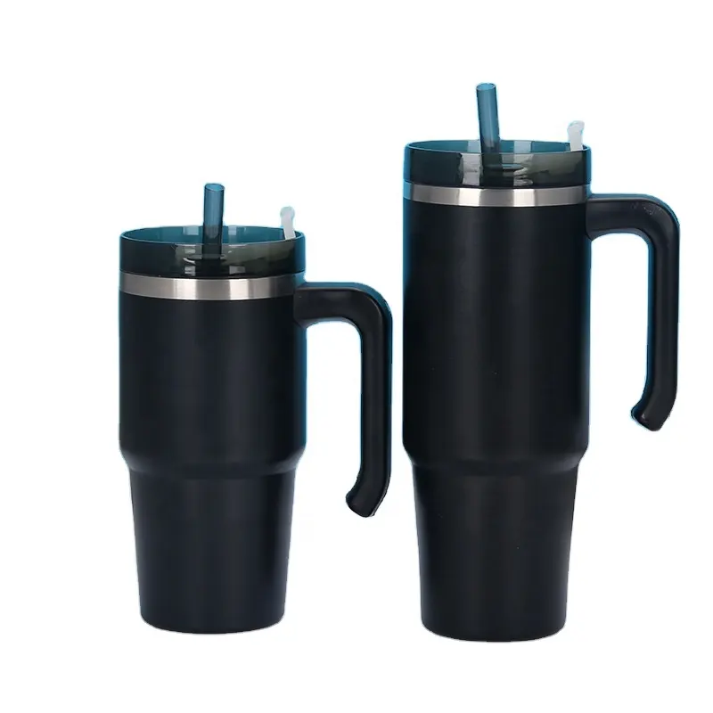 New double wall 304 stainless steel coffee mug Simple insulated vacuum cup creative car mugs with straw