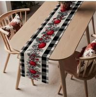 Chemin de table de Noël moderne, personnalisable et réutilisable en polyester/coton, imprimé numérique à carreaux Buffalo, écologique pour les fêtes