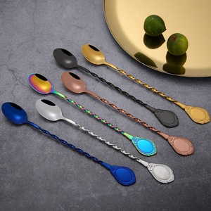 Cuillères à poignée en spirale à long manche en acier inoxydable 304 <span class=keywords><strong>Cuillère</strong></span> à thé pour café et cocktail - Product Image 6