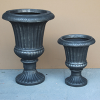 Grand pot de fleurs en béton de fibrociment pour décoration de jardin intérieur/extérieur, avec trou de drainage, durable, pour le sol