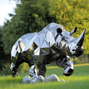 Hiện đại ngoài trời nghệ thuật tùy chỉnh tay-đánh bóng thép không gỉ tượng động vật nhà máy trực tiếp sứa tác phẩm điêu khắc thủ công kim loại - Product Image 5