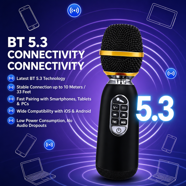 Factory OEM Studio Recording Wireless Microphone Mic Microfono Inalambrico Profesional Karaoke Mike Speaker System With BT
