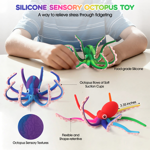 Colorato in Silicone polpo e calamari giocattolo divertente romanzo giocattolo irrequieto <span class=keywords><strong>per</strong></span> <span class=keywords><strong>ragazzi</strong></span> e ragazze - Product Image 2