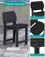 Ensemble de salle à manger d'extérieur moderne 5 pièces en HDPE écologique avec trou pour parasol, montage facile, pliable, imperméable, mobilier de patio portable
