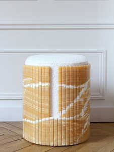 Meubles de maison en pierre naturelle Tabouret en marbre <span class=keywords><strong>Dolce</strong></span> Tabouret Repose-pieds Pouf avec pied en marbre pour le salon - Product Image 4