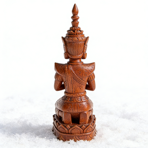 Statua di Buddha in Resina in Stile Tradizionale Thailandese, <span class=keywords><strong>Figura</strong></span> Decorativa in Preghiera Accovacciata - Product Image 4