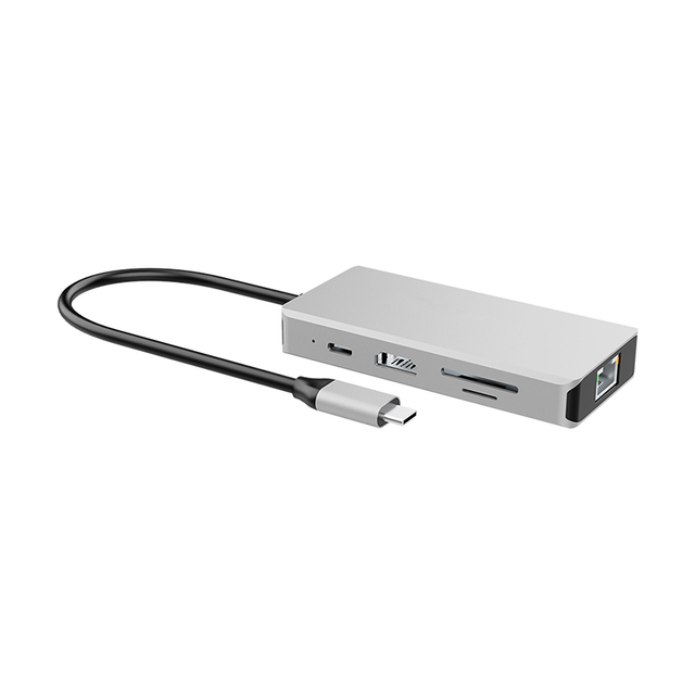 RJ45 1000M Ethernet Multifunction Type C Docking Station 6 in 1 Multiport Docking Station Usb C Cable Adapter Type C Hub