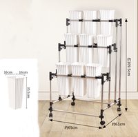 Étagère en fer multicouche Support de fleurs mobile à roulettes écologique pour intérieur/extérieur Salon Présentoirs sur pied