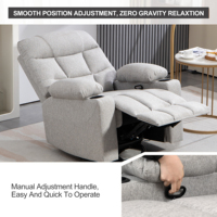 Fauteuil à bascule surdimensionné pivotant à 360° avec fonction massage et chauffage pour salon