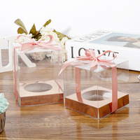 Nouvelle boîte à cupcakes en PET transparente, boîte à mousse, emballage pour pâtisserie, boîte à muffins individuelle, boîte d'emballage surélevée