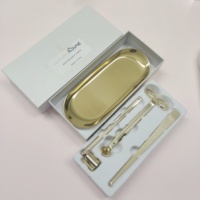 Laj Tulips House Vente en gros Ensemble de coupe-mèche 4 pièces en acier inoxydable moderne Allume-bougie Éteignoir Dipper Tray Clipper Cutter