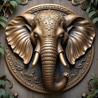 Décoration de musée des animaux personnalisée Grande sculpture murale classique en laiton coulé en métal tête d'animal Sculpture murale géante en bronze tête d'éléphant