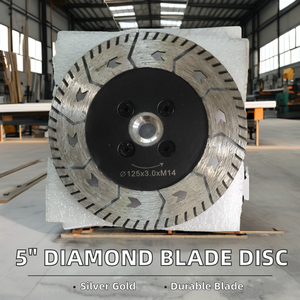 Disco de hoja de corte de diamante de 5 pulgadas con brida M14 5/8 ''-11 para segmentos de aleación de acero de piedra de mármol de granito uso húmedo y seco - Product Image 3
