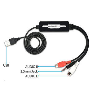 Adaptateur audio USB avec interface stéréo RCA 3,5 mm, convertisseur de disque vinyle/cassette en MP3 numérique pour <span class=keywords><strong>Windows</strong></span> 10/8/7 Mac OS - Product Image 3