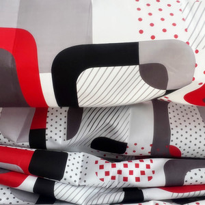 几何设计床单绗缝床上用品3d床上用品套装羽绒被覆盖聚酯超细纤维印花织物 - Product Image 2