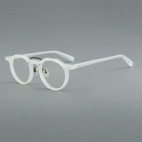 MS YL5805 Lunettes rondes sensorielles en acétate faites à la main pour femmes, montures de lunettes de vue transparentes, montures de lunettes de couleur transparente