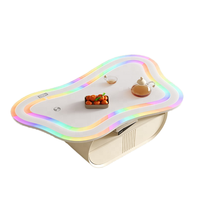 Table basse élégante et moderne pour salon, avec éclairage tactile intelligent, musique intégrée, forme papillon et fonctions auxiliaires