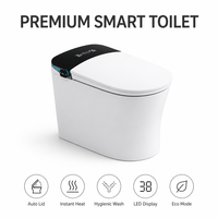 WC intelligent haut de gamme en céramique, allongé, avec bidet intégré, siège chauffant, à poser au sol, double chasse, évacuation en S, télécommande