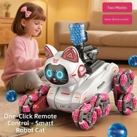 Mobil Robot Stunt 2.4G Remote Control Siap Pakai dengan Mata LED, Musik, Penggerak 8 Roda, Jangkauan 20M, untuk Penggunaan Dalam & Luar Ruangan