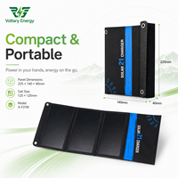 Panneau solaire pliable Voltary Energy Portable 21W pour le camping en plein air, banque d'alimentation mobile, charge USB, efficacité photovoltaïque de 24%, noir