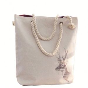 Bolsas de Lona al por Mayor con Asas de Cuerda, Bolsas de Compra en Blanco para Salidas Ecológicas - Product Image 1