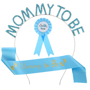Nouvelle mode maman à être bandeau bandoulière étiquette ceinture bébé douche cadeau ensemble nouveau-né fête fournitures - Product Image 2