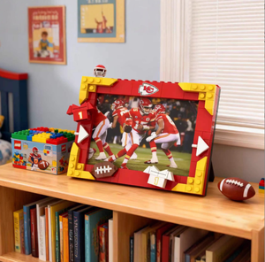 Marco de Fotos Creativo de Bloques de Construcción DIY Compatible con <span class=keywords><strong>LEGO</strong></span>, Tema de Fútbol Americano para Exhibición de Ídolos - Product Image 5