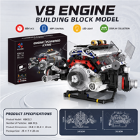 Superbe Voiture de Sport F1 avec Moteur V8, Ensemble de Blocs de Construction Électriques en Plastique, Jouet d'Assemblage, Modèle en Plastique ABS, Cadeau de Noël