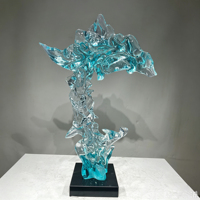Statue en résine Daffy Duck plaquée électrolytiquement, faite à la main et peinte à la main, 45 cm, moderne, pour la décoration artistique de la maison, sculpture de dessin animé, salon, bureau