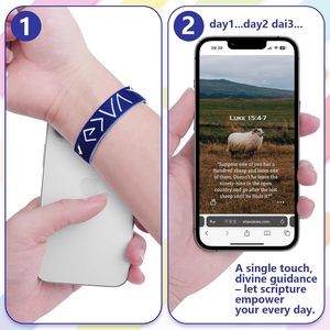 Pulsera NFC Religión Personalizada Pulsera RFID Supervivencia Creativa con Versículo DE LA Biblia para Niños Brazaletes de Moda