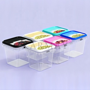 1L 30 ounce fruit jelly pudding <b>storage</b> packaging box Plastic <b>Food</b> <b>Container</b> With Lid air tight <b>stackable</b> square clear - Product Image 2