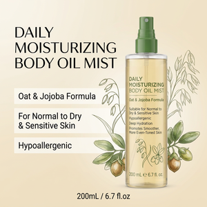 OEM Hydrating <strong>Body</strong> <strong>Oil</strong> Mist Oat <strong>Oil</strong> Jojoba <strong>Oil</strong> <strong>Body</strong> <strong>Spray</strong> for Rough <strong>Dry</strong> Skin Nourishing Smoothing Paraben Silicone Free - Product Image 2