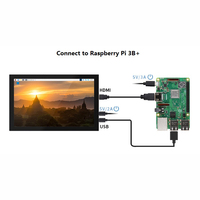 10,1 pulgadas IPS Raspberry Pi H D M I pantalla táctil Raspberry Pi LCD Monitor S modelo con estuche