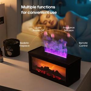 New Colorful Flame Mini Fireplace <b>Aroma</b> <b>Diffuser</b> 280ml Waterless Auto-Off Air Humidifier with Timer Remote Control for Home Gift - Product Image 3