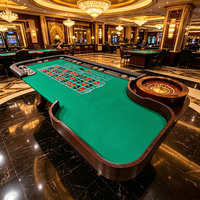 Table de Roulette en Bois de Luxe Professionnelle pour Casino avec Logo Personnalisé, 240x120cm, 9-10 Joueurs, Pieds en Bois Massif, Sans Roulette