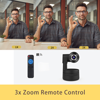 USB2.0 webcam kamera konferensi ptz 4K HD, rotasi 360 derajat 1080P HD pelacakan otomatis