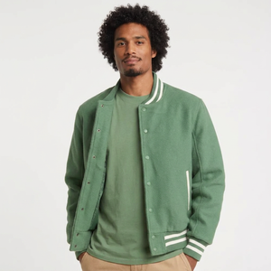 Vestes universitaires pour hommes, style baseball, respirantes, avec broderie personnalisée, logo imprimé, manches longues, veste pour jeunes universitaires - Product Image 1