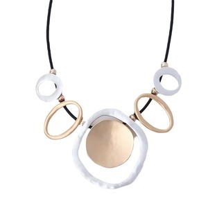 TongLing femmes or argent plaqué Vintage en alliage de Zinc collier perlé lien chaîne géométrique boucle plaquette tour de cou pour anniversaire - Product Image 6