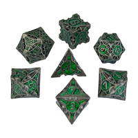 Lot de 7 dés polyédriques en métal écologiques pour jeux de rôle (D&D) et jeux de société, accessoires de jeu de société